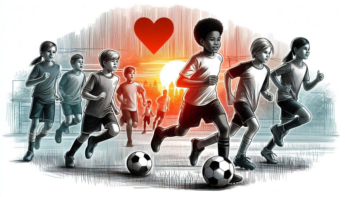 Kids having fun playing soccer